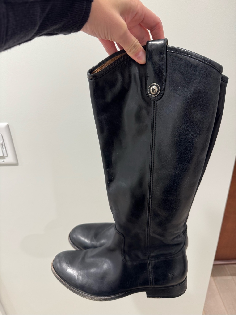 Black Leather Tall Frye Boots